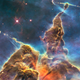 The “peaks” of gas and dust clouds in the Carina Nebula.